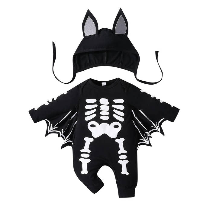 Skeleton Bat Baby Romper