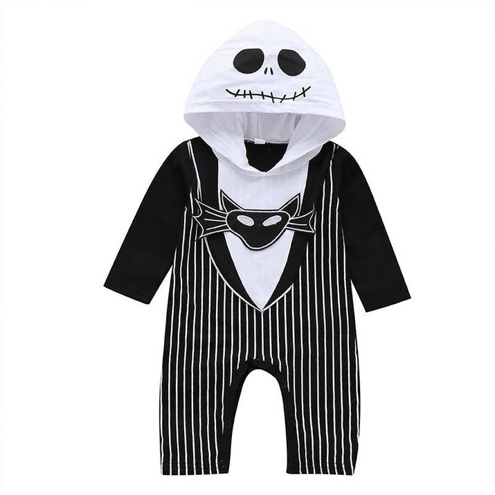 Pinstripe Skeleton Baby Costume Set