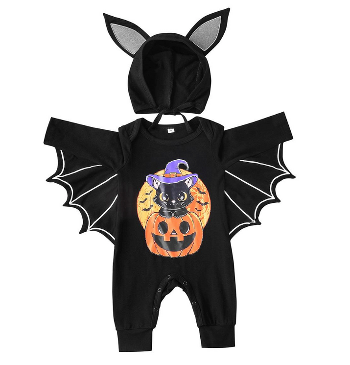 Pumpkin Bat Baby Costume Jumpsuit