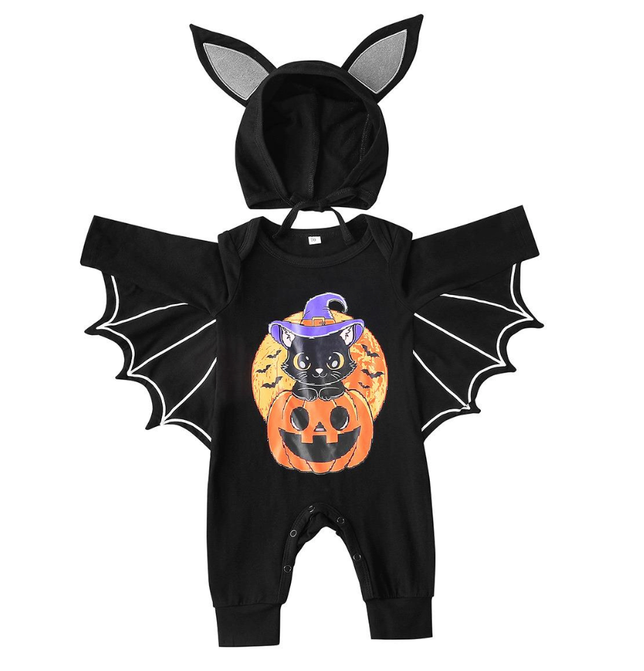 Pumpkin Bat Baby Costume Jumpsuit