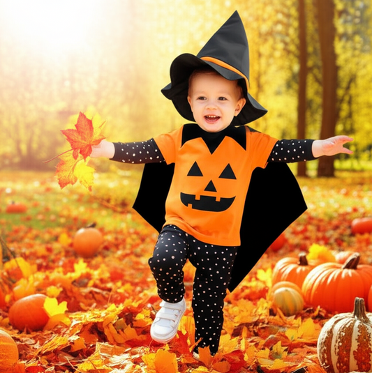 Pumpkin Witch Baby Costume Set