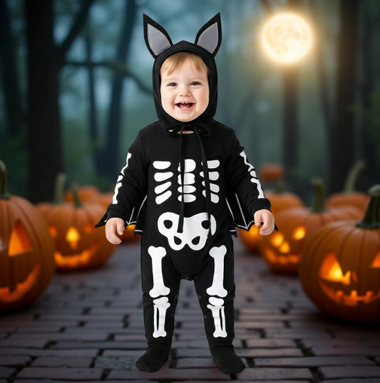 Skeleton Bat Baby Romper